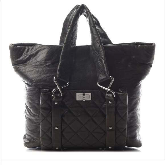 CHANEL Handbags - ♥️ RARE CHANEL Discontinued 8 Knots Lambskin Black Large Bag
